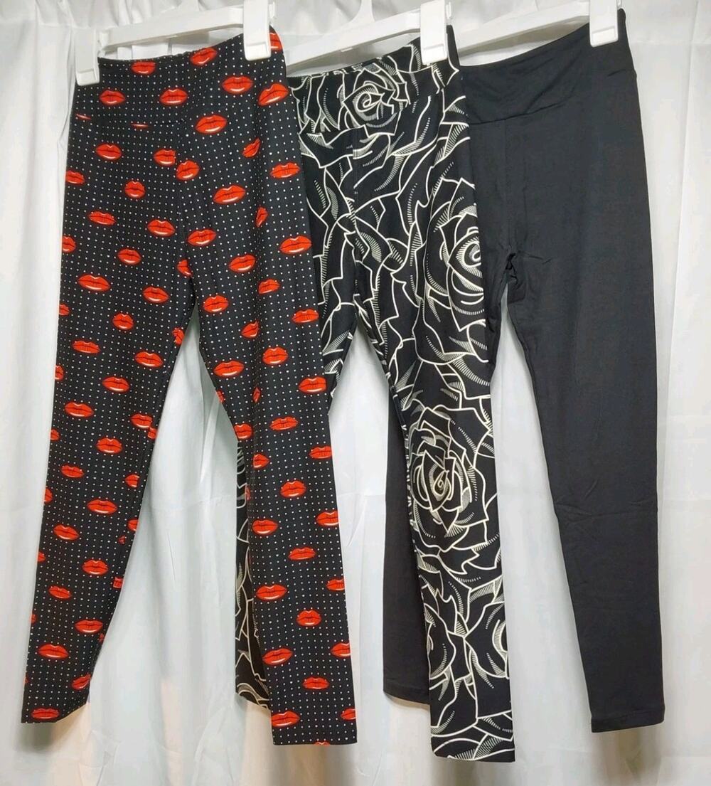 LuLaRoe Tween Multicolor High-Waist Ankle Leggings 3 Pack #K10